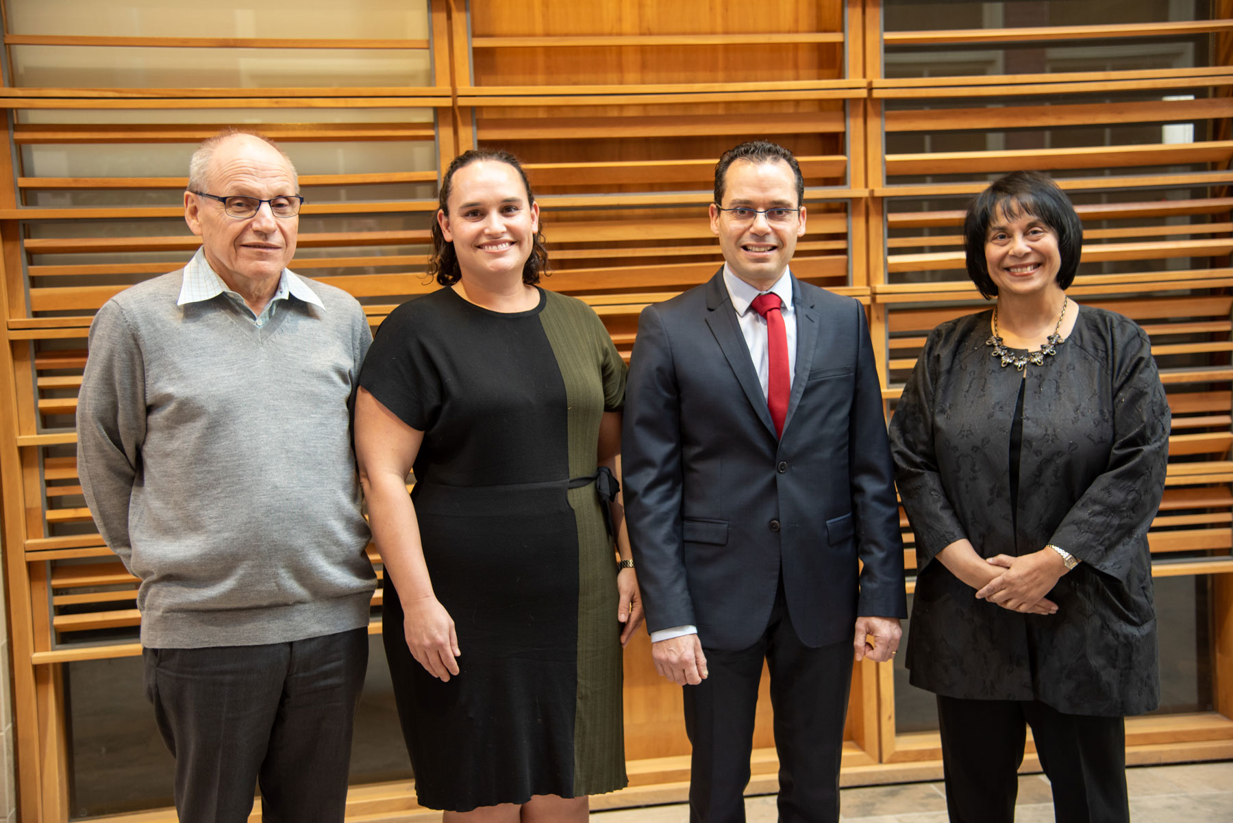 From left: Professors Julian Barling, Tandy Thomas, Shamel Addas and Tina Dacin.